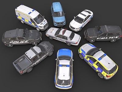 3d<font class='myIsRed'>警车</font>公务车警用车组合模型