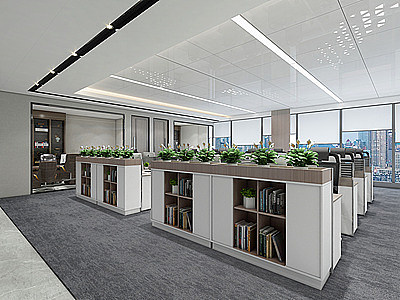 现代公共办公室模型3d模型