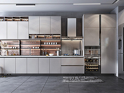 3d厨房橱柜电器厨房用品模型