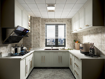 3d厨房橱柜厨具模型