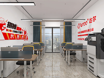 现代公共办公室模型3d模型