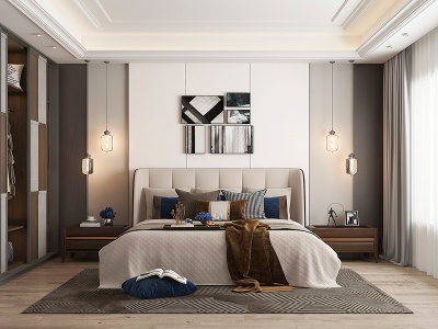 现代轻奢卧室模型