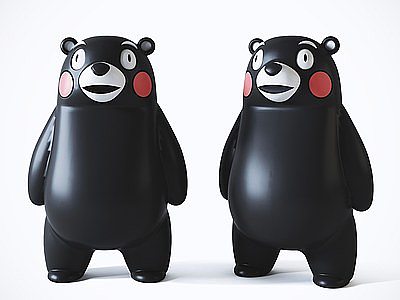 现代熊本熊潮玩公仔3d模型