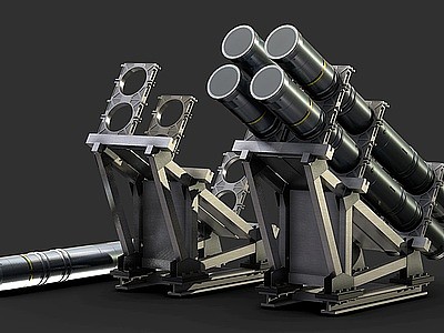 3d多管火箭筒<font class='myIsRed'>导弹</font>发射架模型