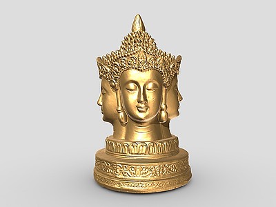 中式佛像雕塑佛祖摆件模型3d模型