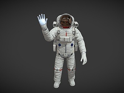 科技感宇航员挥手姿势模型