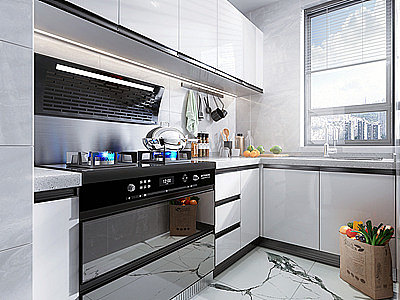 厨房橱柜集成灶摆件模型3d模型
