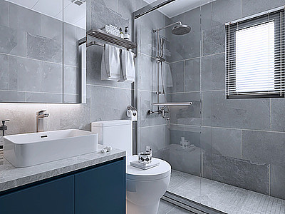 卫生间浴室柜淋浴房模型3d模型
