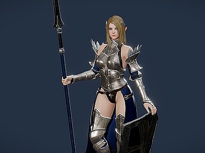 3d女战士女武士游戏人物模型
