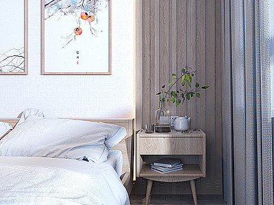 3d日式卧室模型