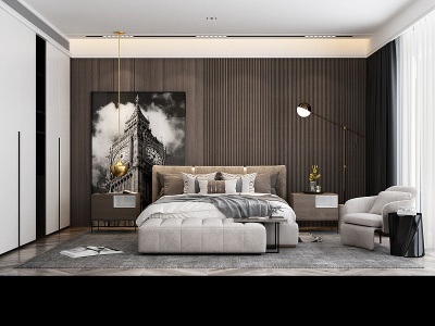 轻奢主卧室单人沙发模型3d模型
