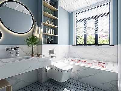 3d北欧卫生间浴室镜子模型