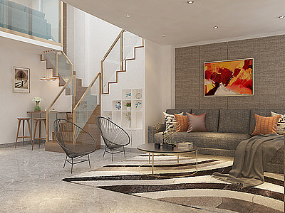 客厅住宅模型3d模型