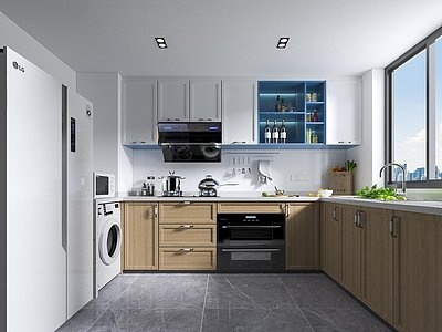 3d北欧风格厨房橱柜模型
