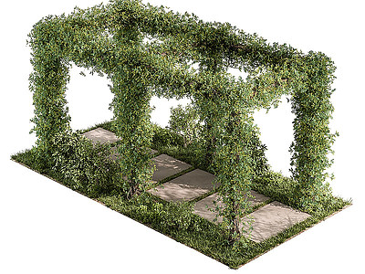 3d凉棚植物模型