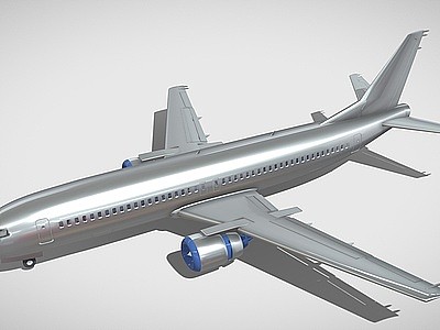 3d现代精细客机模型