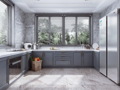 简美风格厨房橱柜模型3d模型