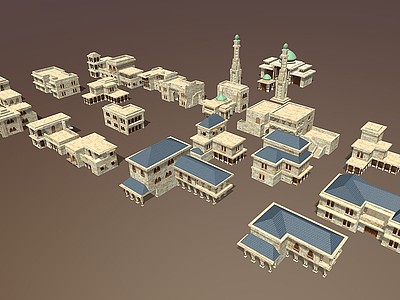 3d沙漠建筑模型
