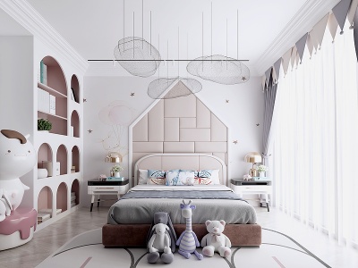 3d北欧儿童房卧室吊灯模型