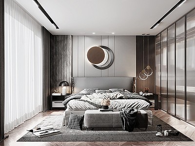 现代轻奢卧室模型3d模型