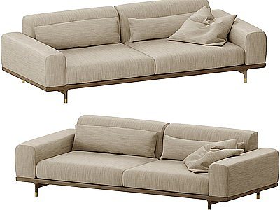3d现代黄米色沙发模型