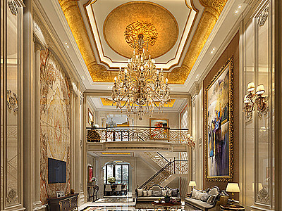 欧式古典客厅模型