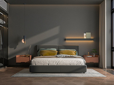 现代家居卧室模型