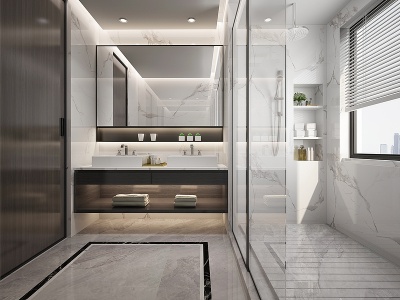 卫生间镜子浴室柜模型