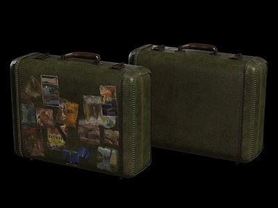 现代复古行李箱模型