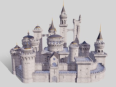 3d欧式古建筑欧式城堡模型