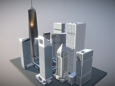 现代城市高楼3d模型