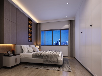 卧室单身公寓模型3d模型