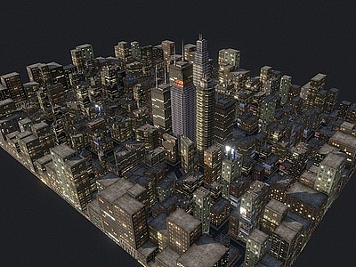 3d城市简模规划城市建筑模型