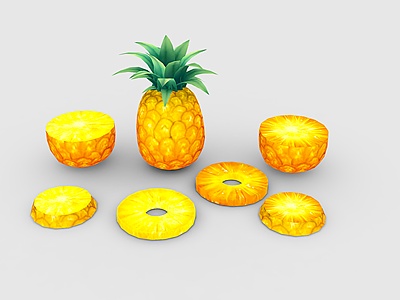 3d菠萝切片模型