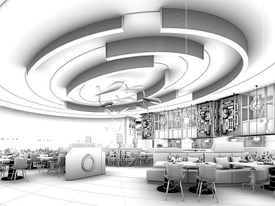 3d餐厅模型
