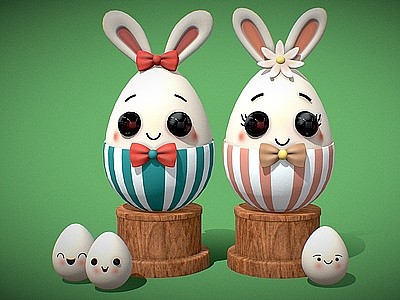 3d复活节彩蛋鸡蛋装饰品模型