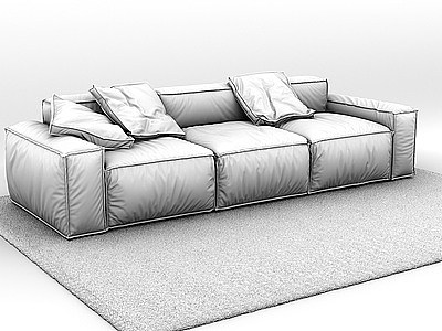 3d沙发休闲椅茶几模型