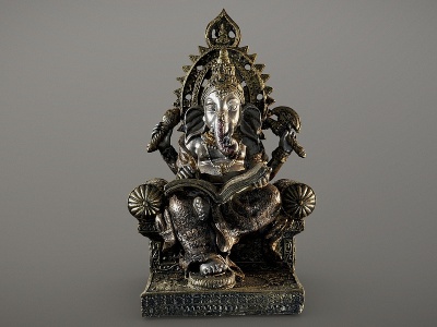 3d象头神犍尼萨印度象神模型