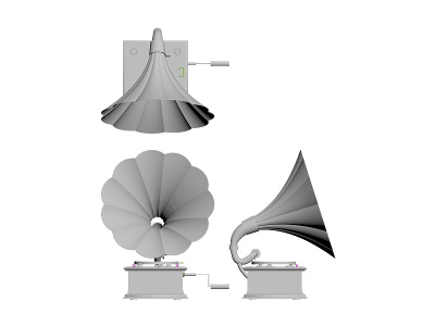 3d留声机模型
