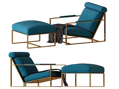 3d布艺休闲沙发椅模型