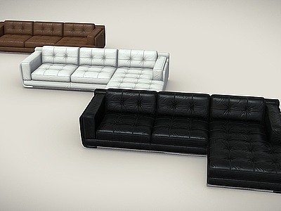 3d简约沙发多人沙发休闲沙发模型