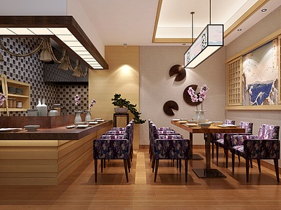3d日式餐厅模型