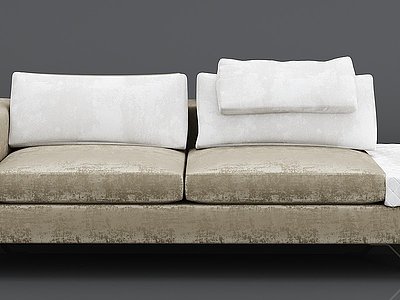 绒布沙发模型3d模型