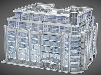 3d简欧办公楼办公大楼模型