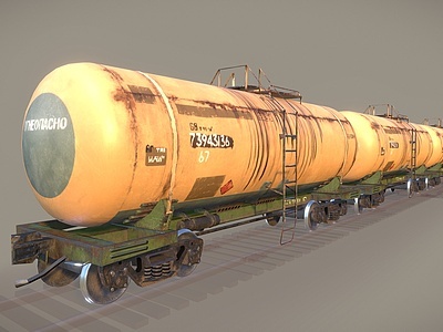 油罐车火车车厢运油火车模型3d模型