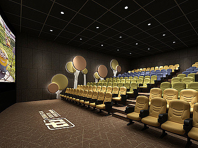 3d电影院放映厅模型