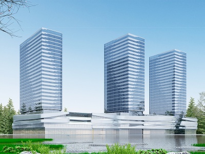 3d办公楼外观模型