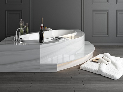 3d陶瓷浴缸浴室浴缸方形浴缸模型