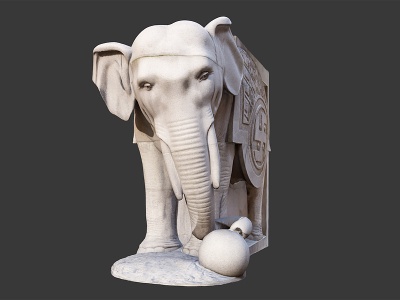 3d大象雕塑模型
