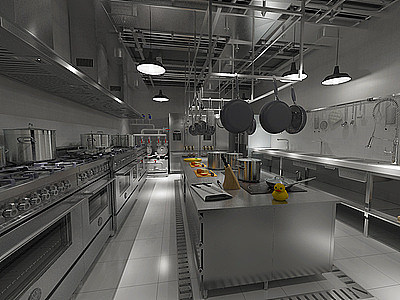 3d酒店厨房模型